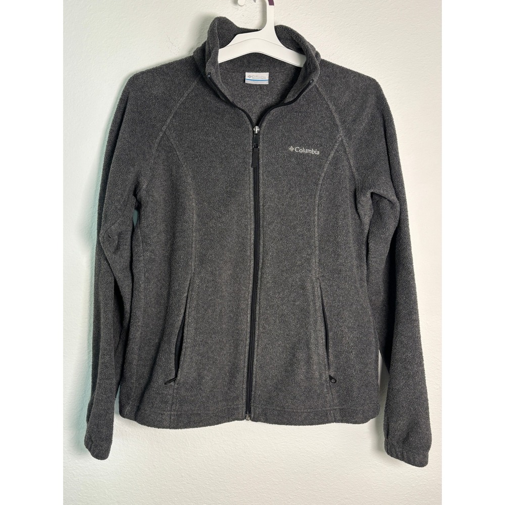 Columbia Womens Benton Springs Full Zip Fleece Jacket Charcoal Gray Size Medium